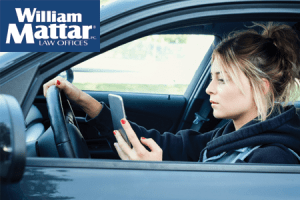 Teen driver distracted by her cellphone