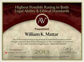 highest possible rating in both legal ability & Ethical Standards william mattar 2013