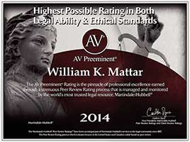 highest possible rating in both legal ability & Ethical Standards william mattar 2014