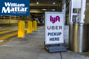 Sign indicating Uber and Lyft pickup