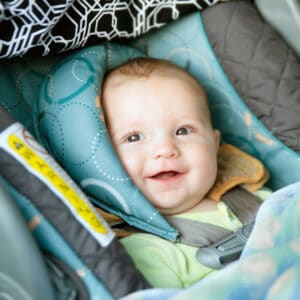 Infant in rear facing car seat